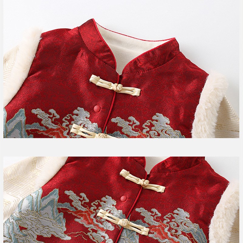 婴儿秋冬衣服男宝宝分体套装中式周岁礼服儿童唐装新年服过年拜年