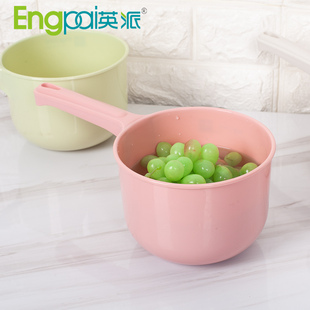 白色水瓢加厚塑料家用长柄水勺厨房舀子洗发勺加深大号耐用水舀子