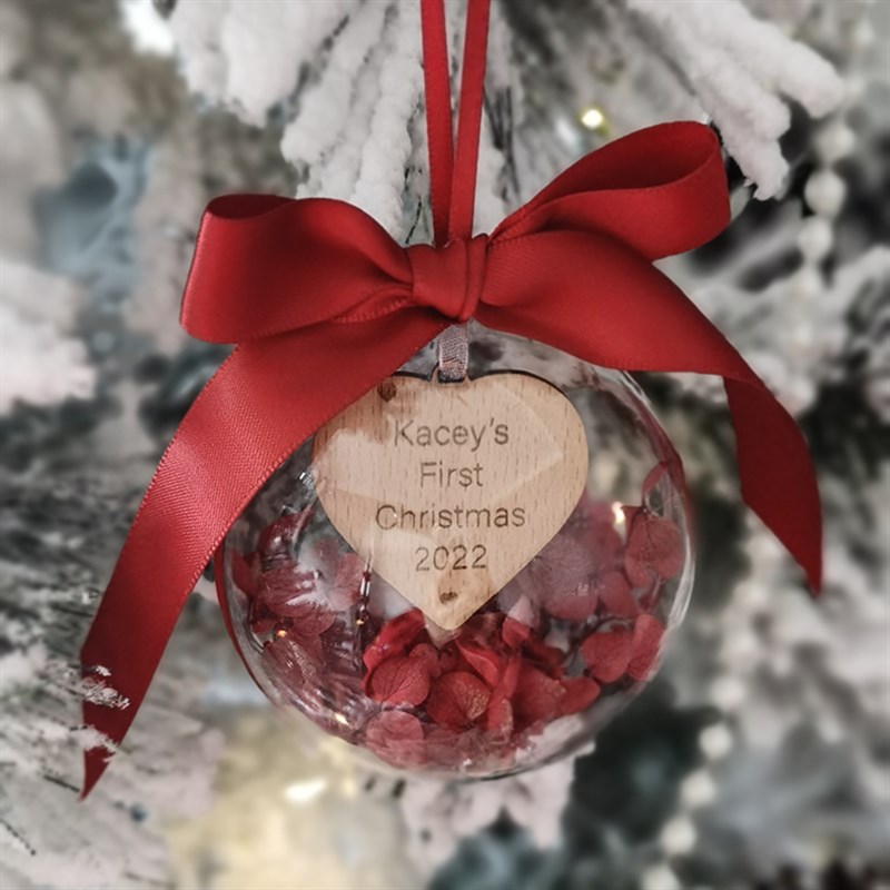 圣诞球姓名定制 圣诞节个性宝宝礼物 圣诞树手工车载挂件装饰品