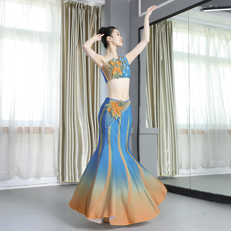 傣族舞服装女滇南映少舞蹈套装新款艺考舞裙演出服西双版纳裙子夏