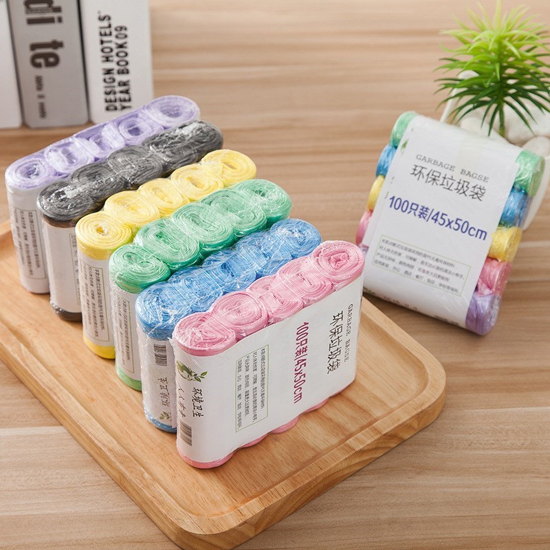 A5连卷断式塑料袋厨房彩色中号垃圾袋包装随机F0380750