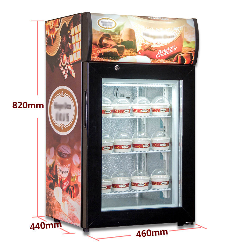 哈根冰激凌柜冰淇淋立式冷冻展示柜50升商用玻璃冷藏冰柜小型冰箱