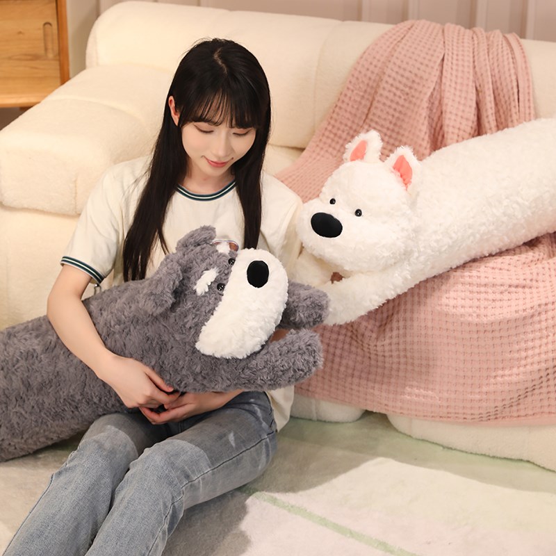可爱睡觉抱枕狗狗毛绒玩具趴趴狗公仔玩偶床上超软布娃娃女生长条