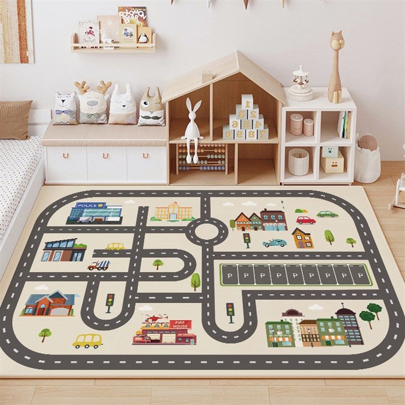 环保儿童游戏地垫卧室客厅地毯阅读区停车场城市交通益智休闲垫子,居家布艺,地毯,淘宝优惠券,粉丝福利购,淘宝优惠卷