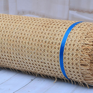 上黄藤编材料天然沙发柜门天花吊顶屏风隔断八角方格孔藤骨压边条