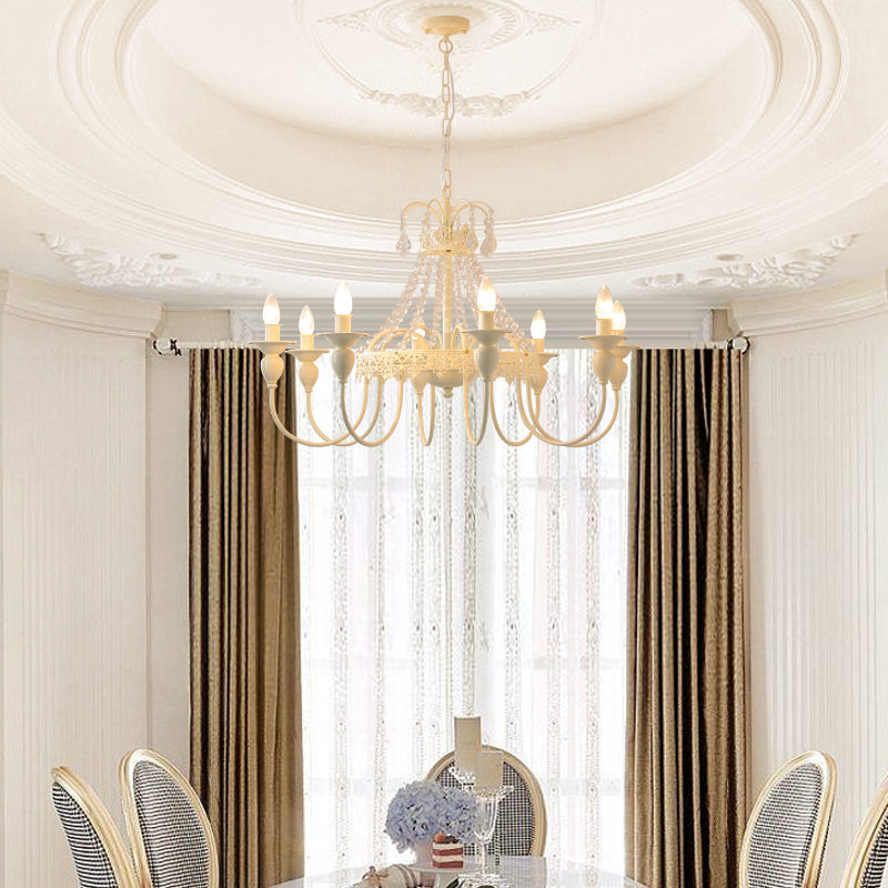 法式复古客厅卧室水晶吊灯美式乡村别墅公主房餐厅奶油风民宿灯具