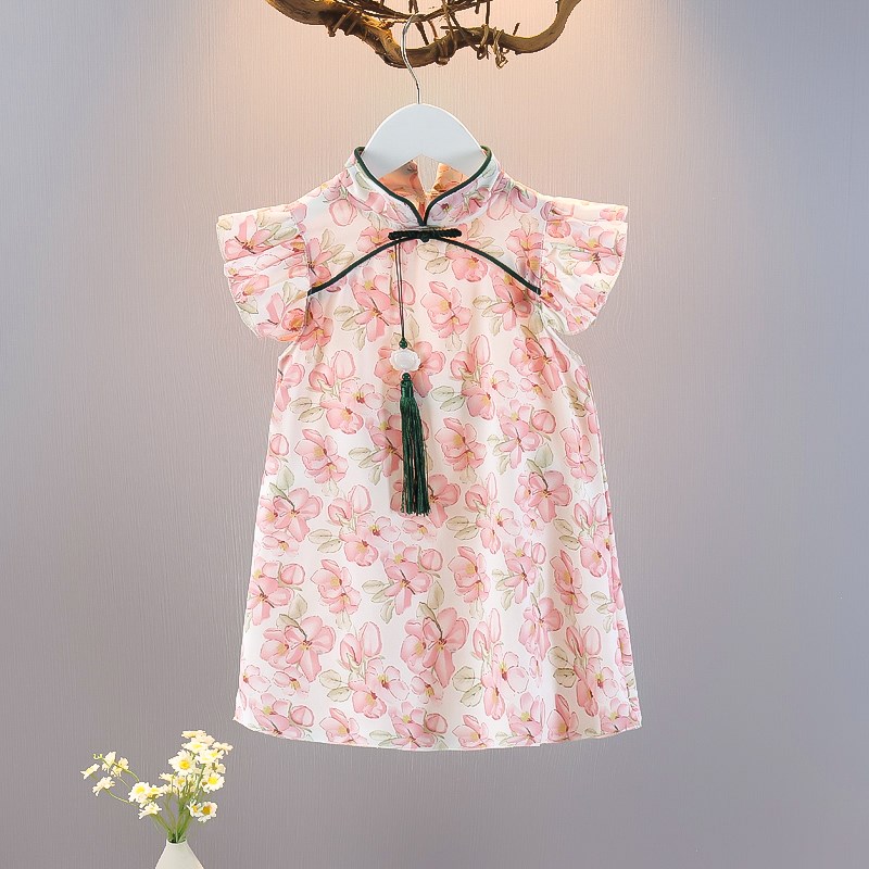 女童雪纺女童连衣裙 2024夏装新款童1-6岁淑女公主裙