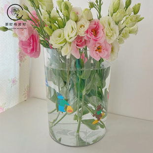 轻奢亚克力醒花桶养花泡鲜花瓶深水家用插花塑料花店专用透明大号