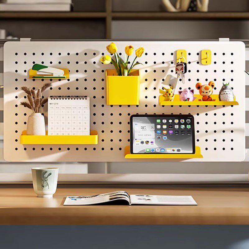 屏风悬挂式洞洞板办公桌免打孔置物架工位桌上收纳隔板办公室神器
