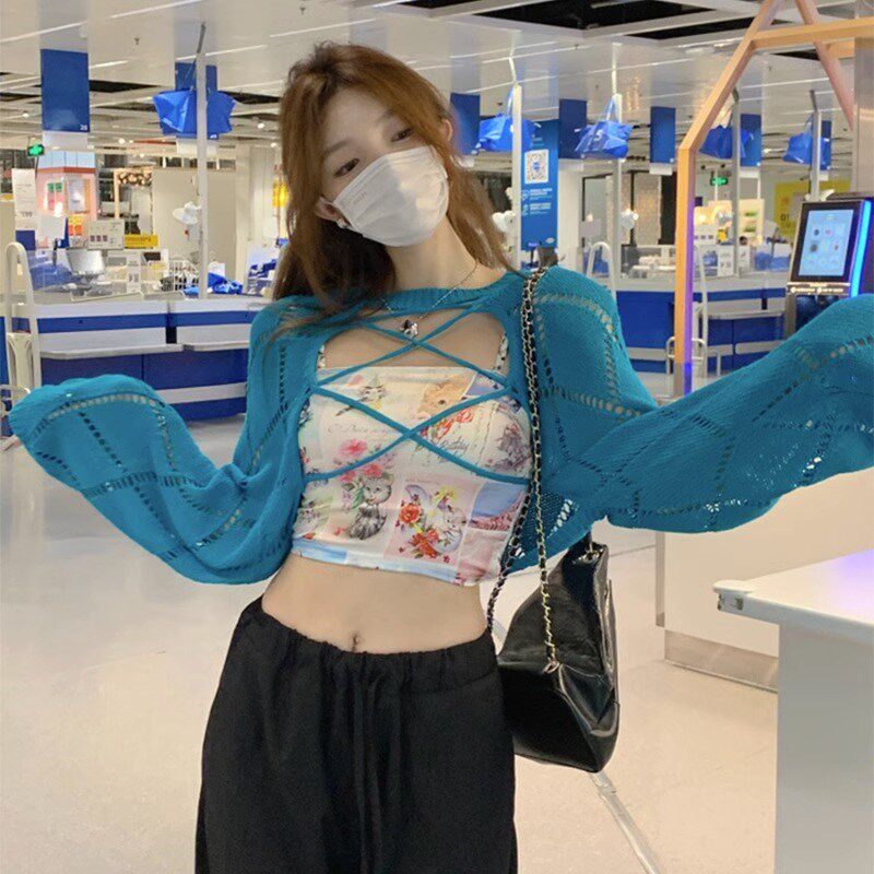 甜辣背心吊带女内搭外穿秋装女装新款叠穿上衣两件套外搭罩衫早秋