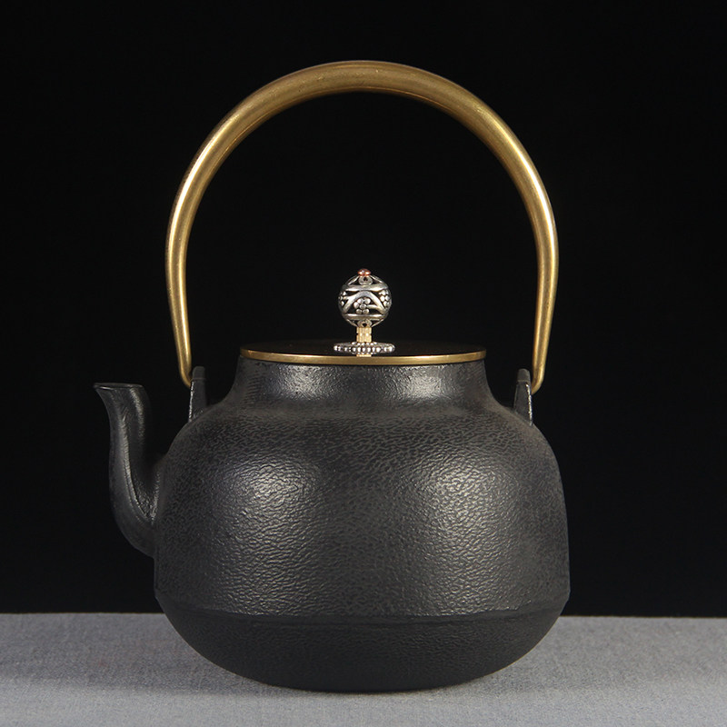新中式茶壶摆件 茶室茶馆样板房客厅居软装家饰品 复古铸铁壶茶具