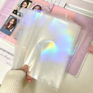 四宫格卡册内页6孔高透a6一宫格明星照片小卡收纳册拍立得相册a5