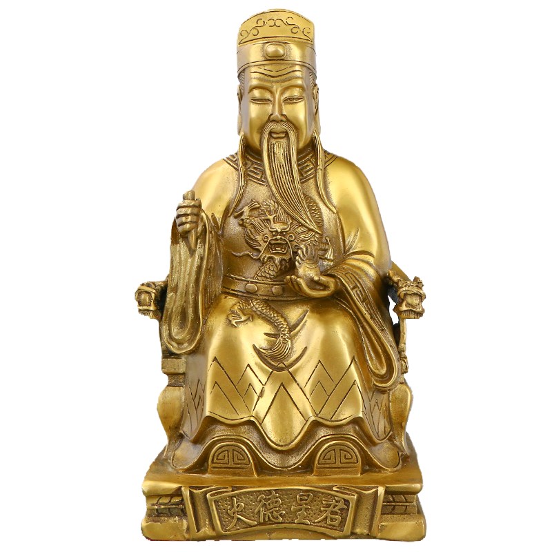 火德星君铜像 火神爷黄铜7寸灶王星君家用客厅中式工艺品桌面摆件