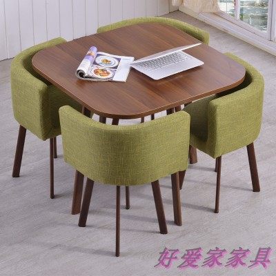 简约铁艺接待桌椅组合洽谈奶茶店咖啡厅会议桌水吧歺桌会议室花园