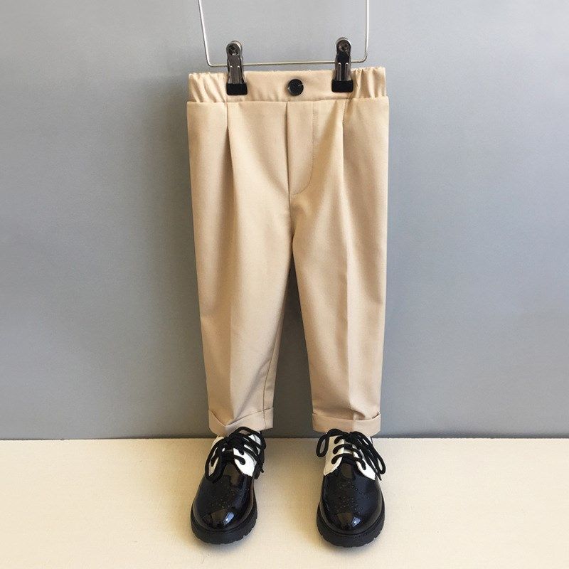 儿童西裤男童黑色西装裤中小童小学生校裤演出服秋冬长裤子休闲裤