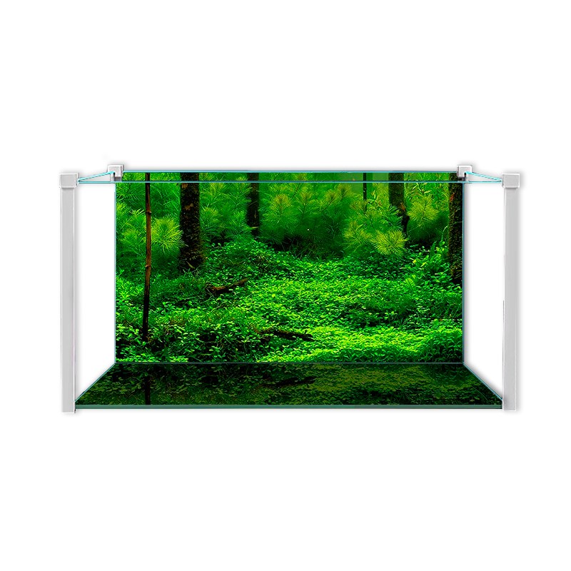 鱼缸背景贴纸画高清自粘壁纸水草造景装饰底板3D立体玻璃防水定制