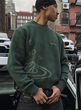 BrokenPlanet 新款时尚字母印花小刺绣针织毛衣高街男女同款潮流