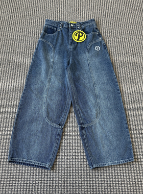 Protect 美式风宽松 Embroidery Navy Star Denim 显瘦男女牛仔裤