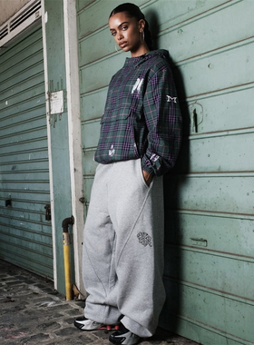 Mertra新款格子连帽夹克男女同款休闲tartan宽松外套防风防雨帽衫