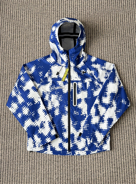 Protect 男女连帽防水 Windbreaker Blue Camo Jacket 蓝白冲锋衣