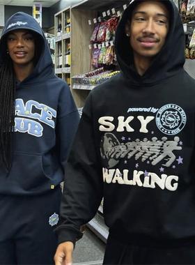 Broken  Planet新款美式小众潮牌天空漫步黑色宽松连帽卫衣男女款
