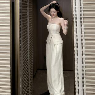 直筒裤 YOUENBB 时尚 重工白色垂感休闲百搭宽松秋季 欧式