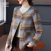 格子小香风外套2025新款 妍影妈妈秋装 时尚 中老年休闲上衣百搭好看