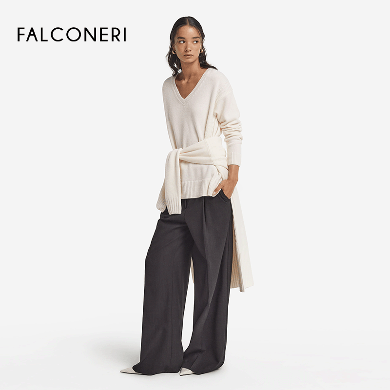【秋冬新品】FALCONERI女简约宽松毛衣柔软羊绒针织衫DML481K,女装/女士精品,羊绒衫,淘宝优惠券,粉丝福利购,淘宝优惠卷