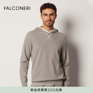 FALCONERI男士 末折扣 百搭柔软弹力带帽山羊绒卫衣UML0115 季