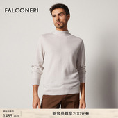 季 末折扣 FALCONERI男士 半高领直筒原色山羊绒针织衫 UML228X