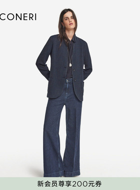 FALCONERI女士经典商务休闲翻领针织西装外套DCL409J