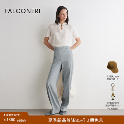 【夏季新品】FALCONERI女26通勤桑蚕丝混纺短袖T恤POLO衫DMM489A