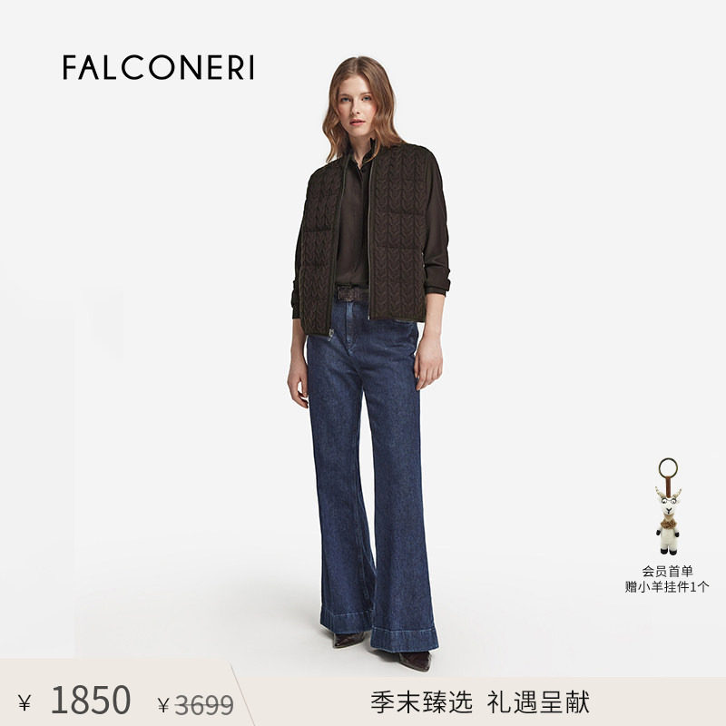 【季末折扣】FALCONERI女士通勤半高领双面无袖羽绒背心DCC105X图片