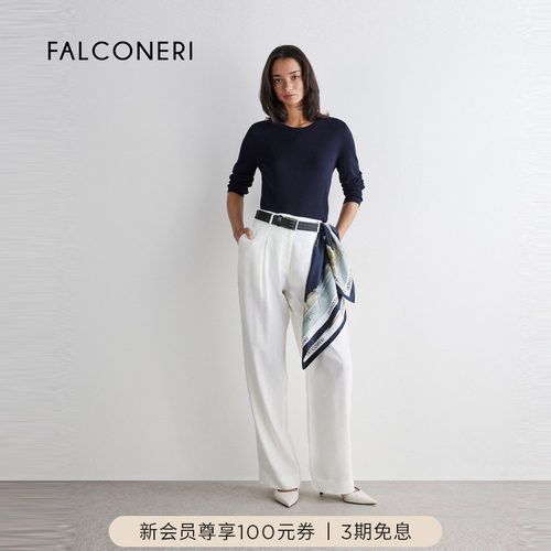 【秋冬新品】FALCONERI女26年日常通勤棉质圆领长袖针织衫DML200B
