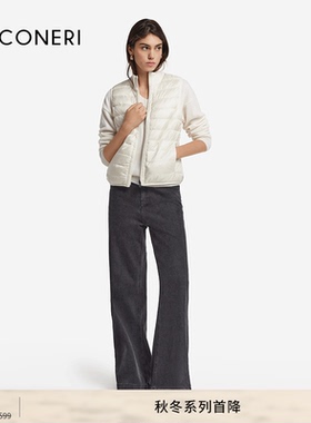 【季末折扣】FALCONERI女双面原色羊绒羽绒服立领羽绒背心DCC105G