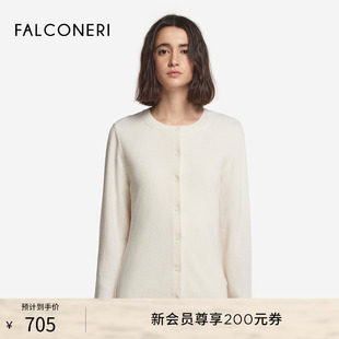 FALCONERI女士休閑經(jīng)典 DMLS228 山羊絨毛衣針織衫 摩登通勤圓領(lǐng)長袖