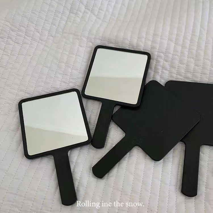 韩国ins风简约手柄镜子高级便捷补妆镜少女心小镜子手持化妆批发