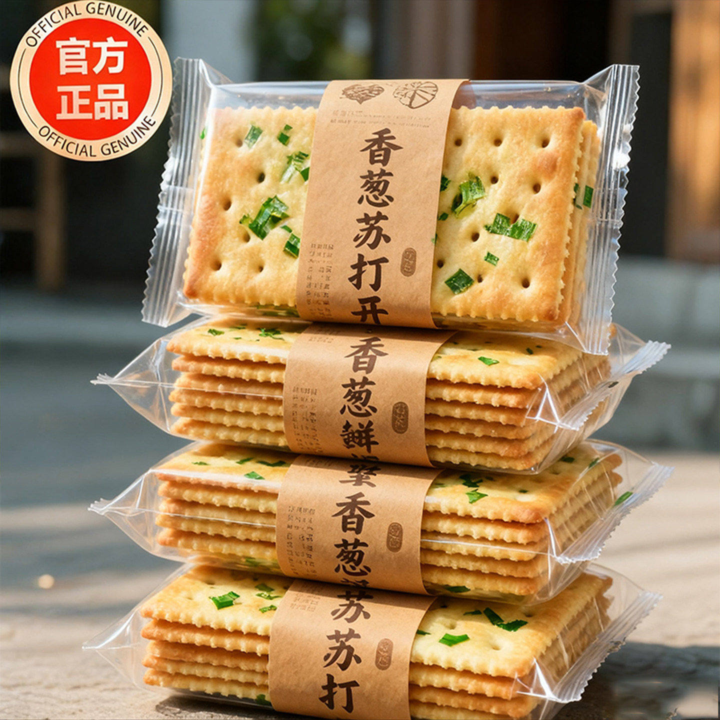 香葱苏打饼干整箱无蔗糖葱香梳打饼咸味解馋零食休闲食品小吃散装