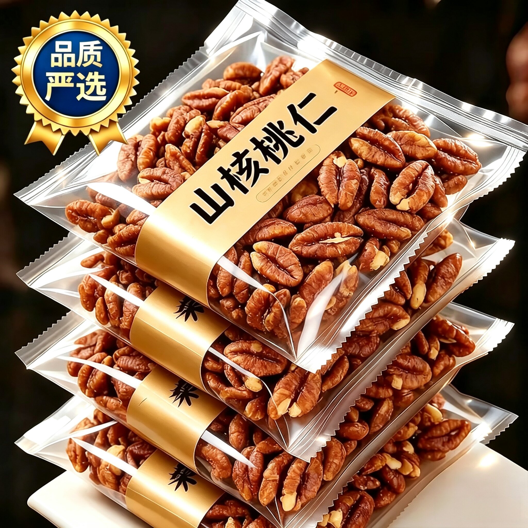 山核桃仁官方旗舰店原味小包装野生新货正宗精选山核桃仁干果炒货