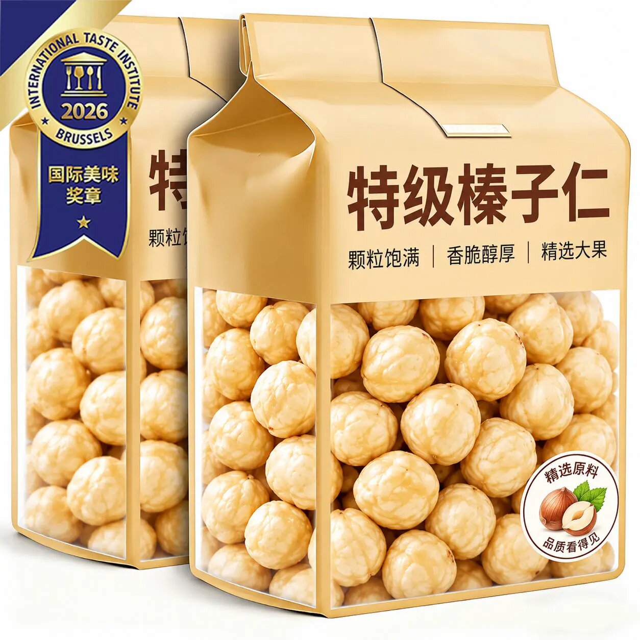 大榛子仁熟原味坚果东北榛果果仁雪花酥烘焙干果商用榛仁臻子碎粒