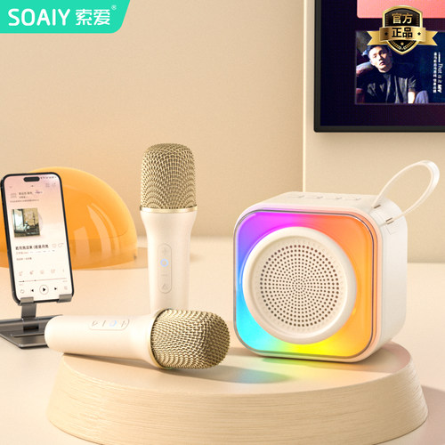 SOAIY索爱SK22话筒音响一体麦克风唱k歌蓝牙卡拉OK机儿童家庭ktv