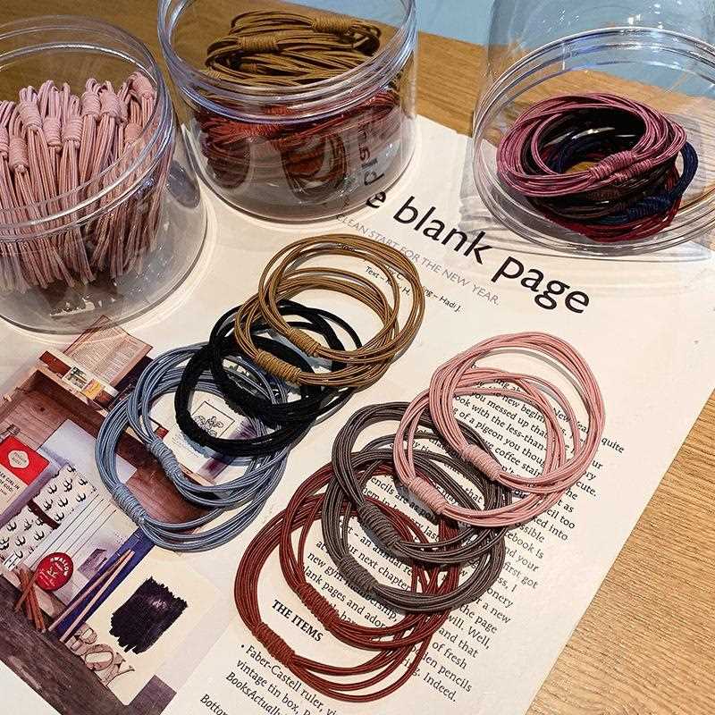 直销新款头绳橡皮筋女扎头细小发圈简约气质皮圈黑色绑头发高弹力