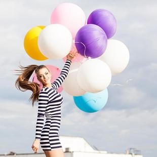 新款直销混合36寸正圆气球公园夜市摆摊装饰球马卡龙色婚礼布置18