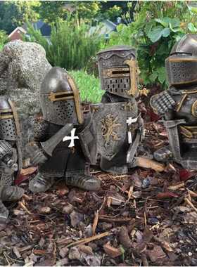 直销新款跨境树脂装饰品摆件欧式侏儒骑士雕塑装饰品摆件树脂工艺