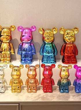 新款直销包邮网红电镀暴力熊摆件轻奢客厅电视柜酒柜卡通爱心熊装