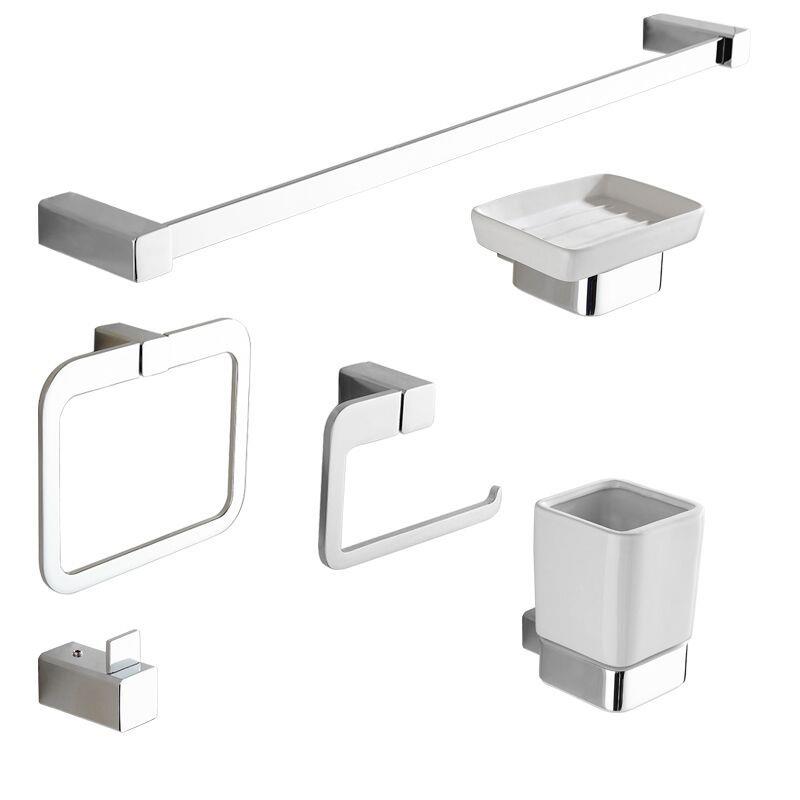 新款直销黑色卫浴挂件套装 浴巾架毛巾杆卫生间置物架挂件大礼包