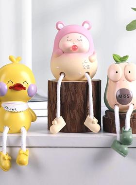 新款直销网红吊脚娃娃摆件创意手办客厅书房装饰情侣生日礼物树脂