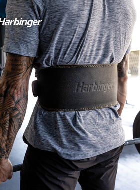 Harbinger哈彬者牛皮健身腰带深蹲硬拉举重运动护腰男女训练专用