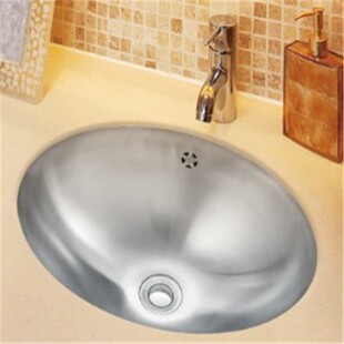 柔美水龙头洗脸盆412大号椭圆304不锈钢洗面盆洗手盆代替陶瓷