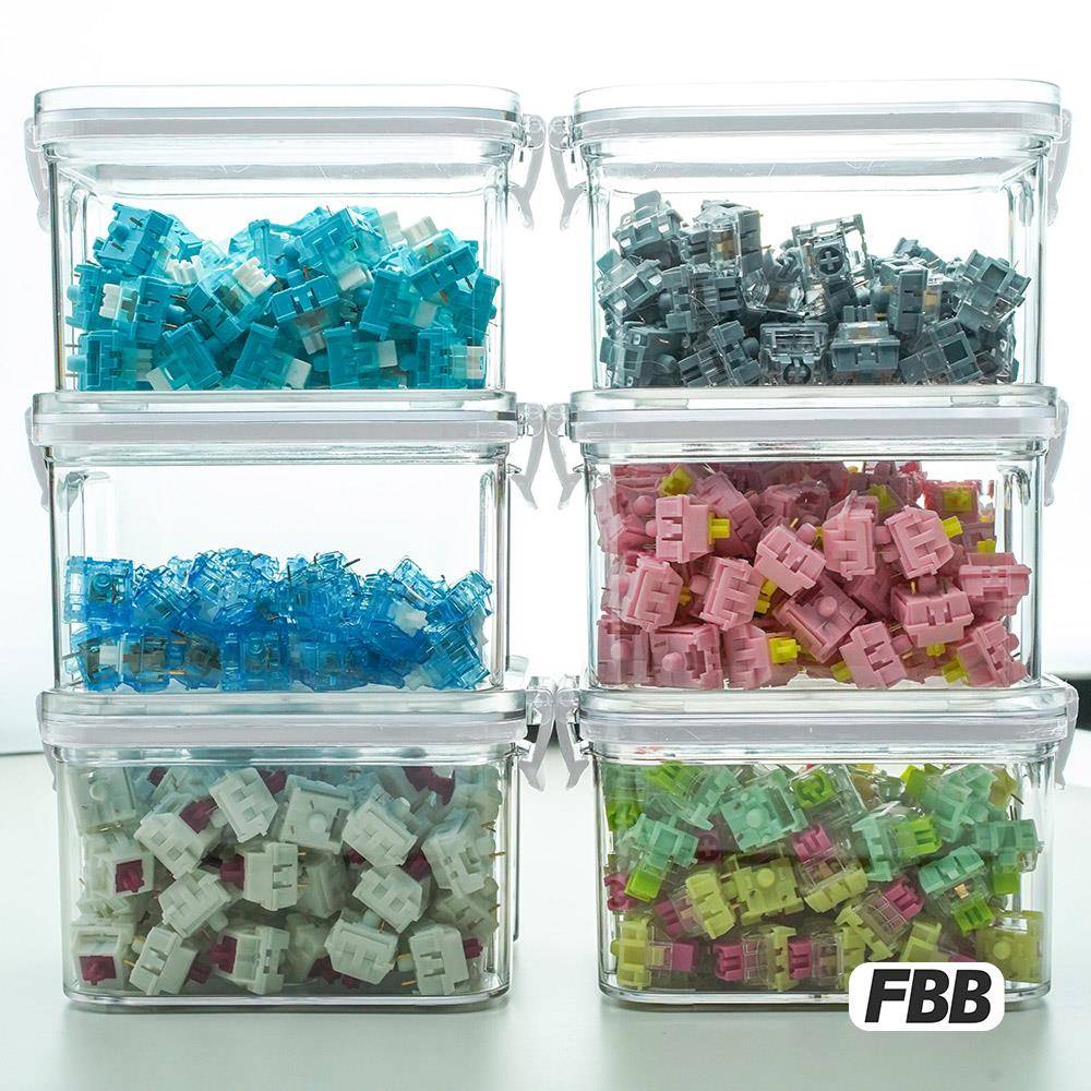 FBB视物所2个装客制化轴体收纳盒可叠放机械键盘键帽收纳包罐子